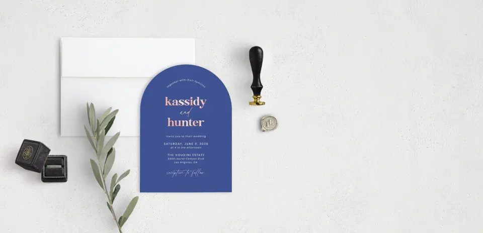 Stacked Wedding Invitations front view