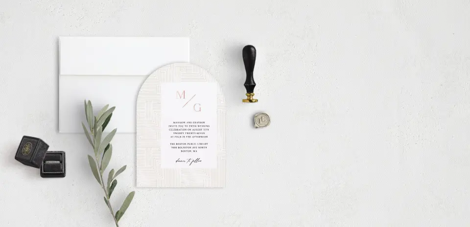 Stacked Wedding Invitations front view