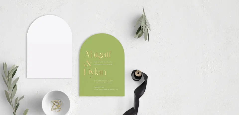 Stacked Wedding Invitations front and back