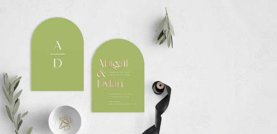 Stacked Wedding Invitations front and back