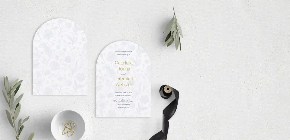 Stacked Wedding Invitations front and back