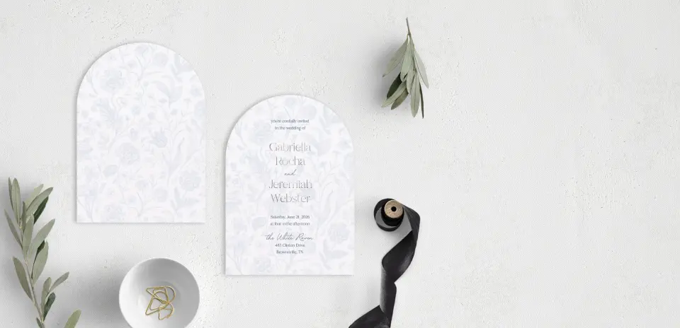 Stacked Wedding Invitations front and back