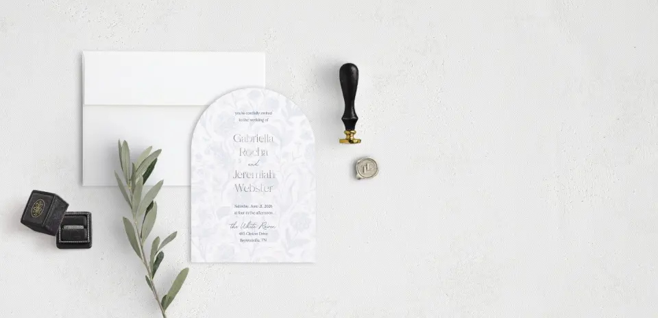 Stacked Wedding Invitations front view