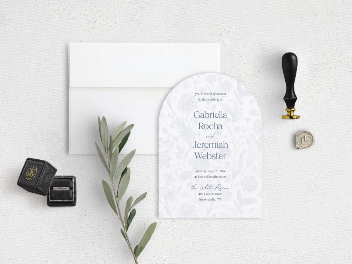 Stacked Wedding Invitations front view