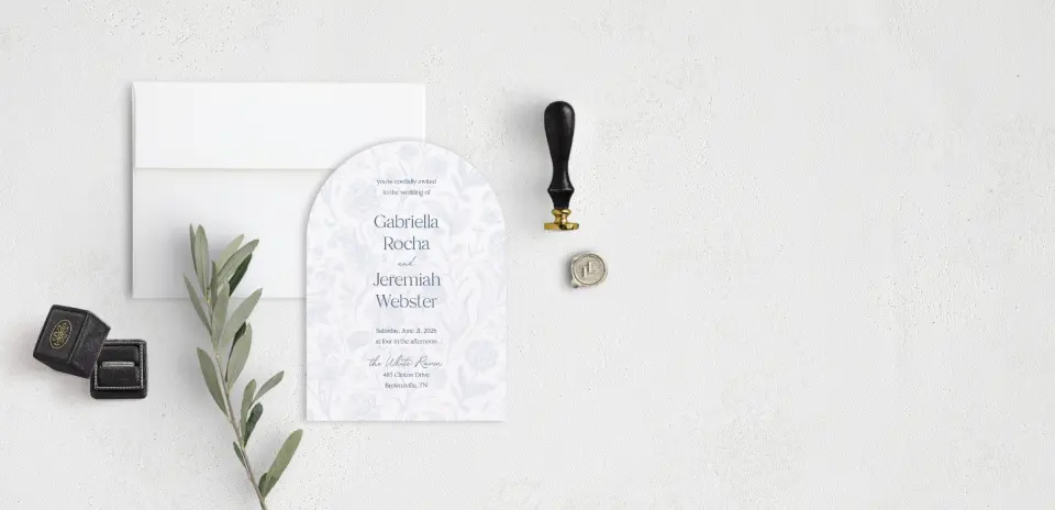 Stacked Wedding Invitations front view