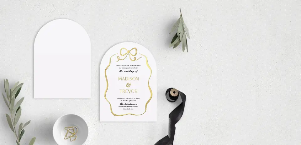 Stacked Wedding Invitations front and back