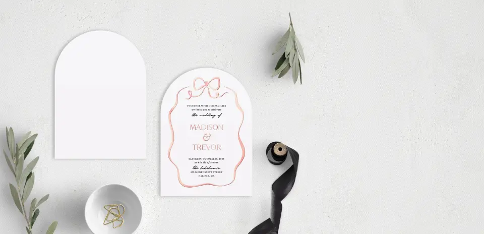 Stacked Wedding Invitations front and back