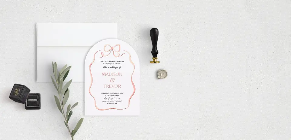 Stacked Wedding Invitations front view