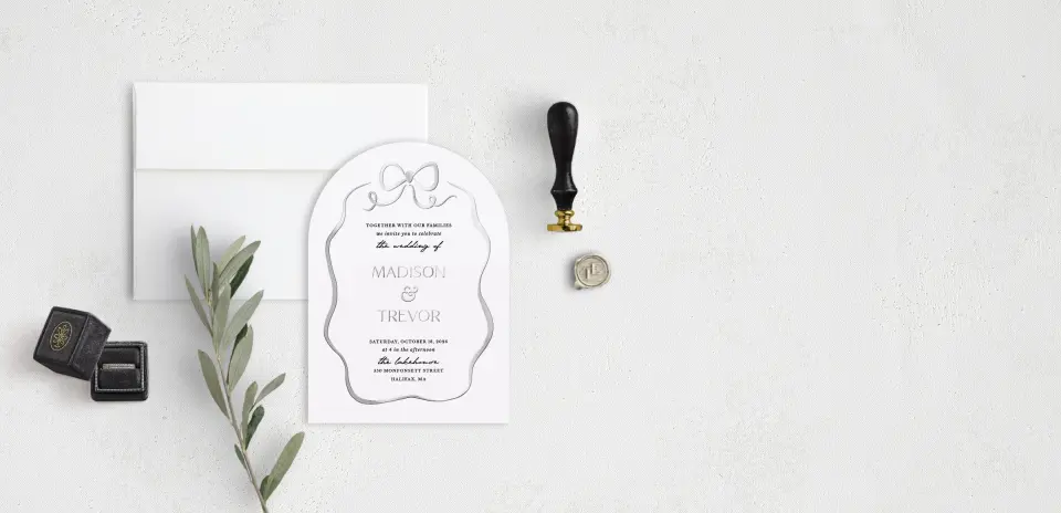 Stacked Wedding Invitations front view