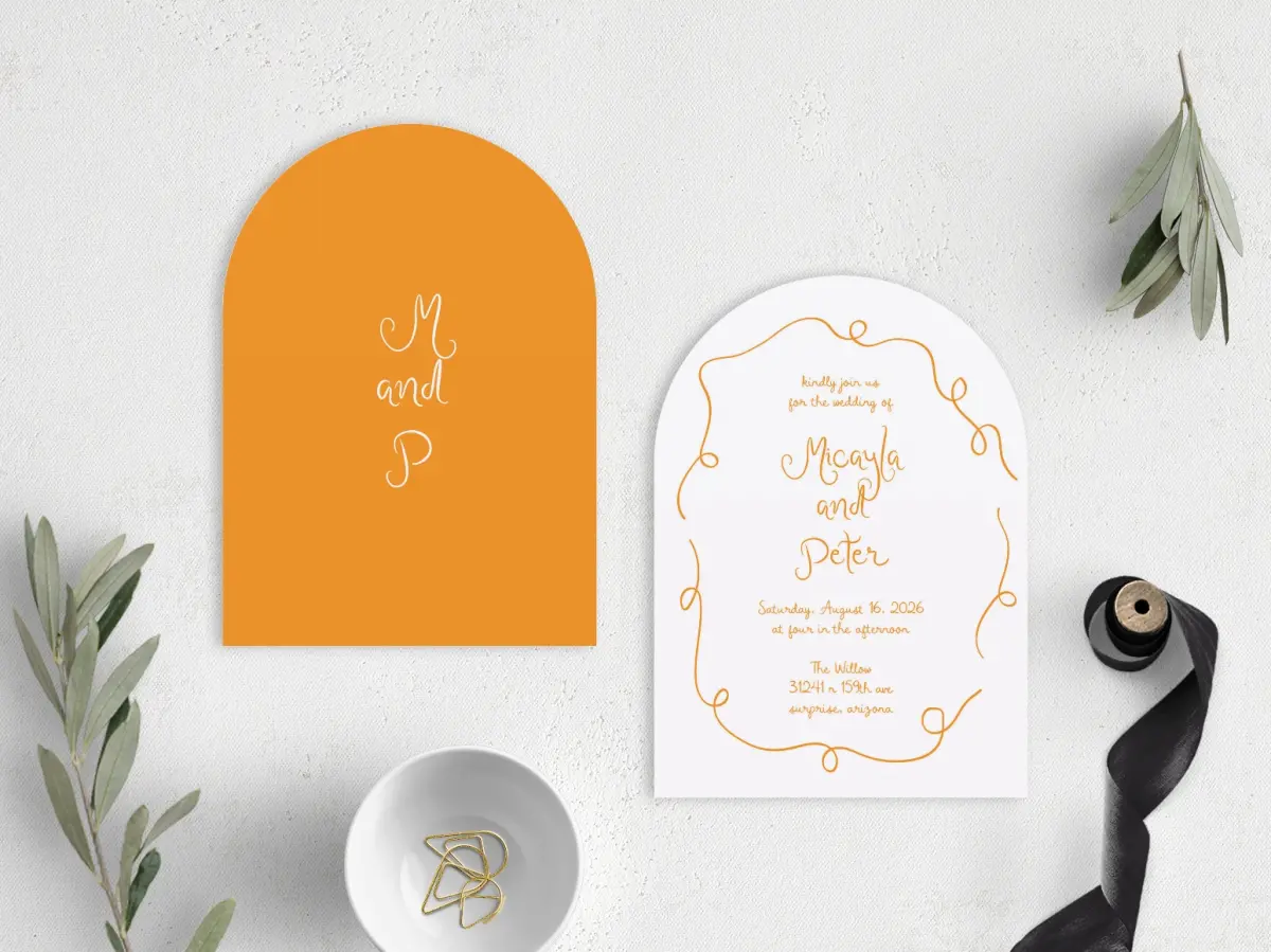 Stacked Wedding Invitations front and back