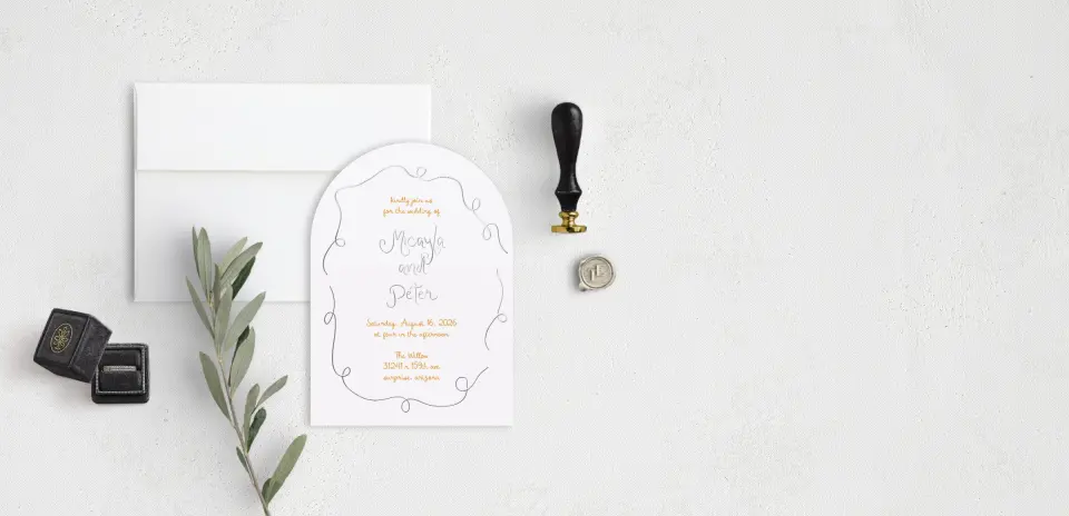 Stacked Wedding Invitations front view