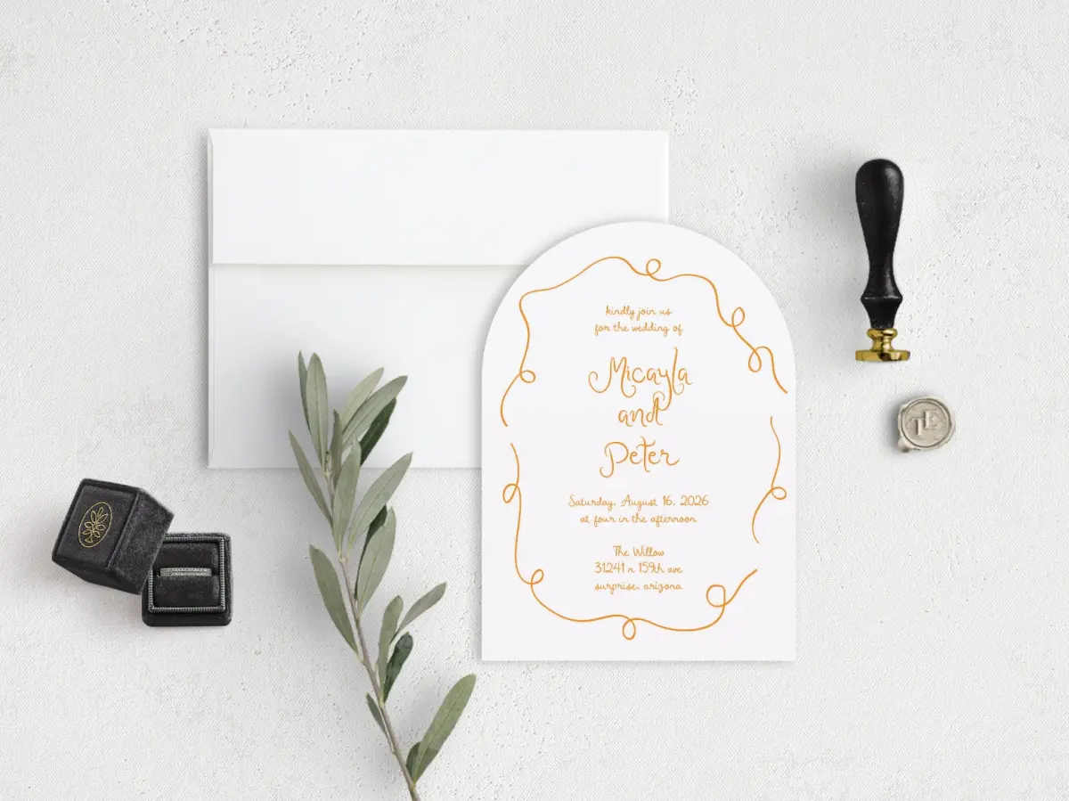 Stacked Wedding Invitations front view