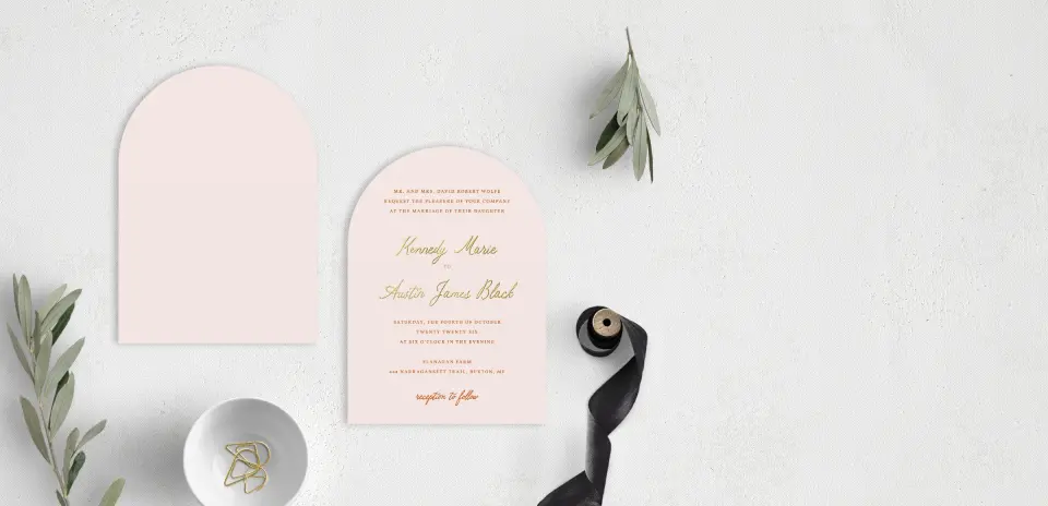 Stacked Wedding Invitations front and back