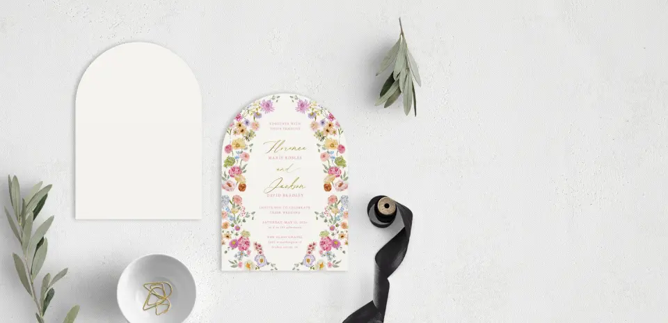 Stacked Wedding Invitations front and back