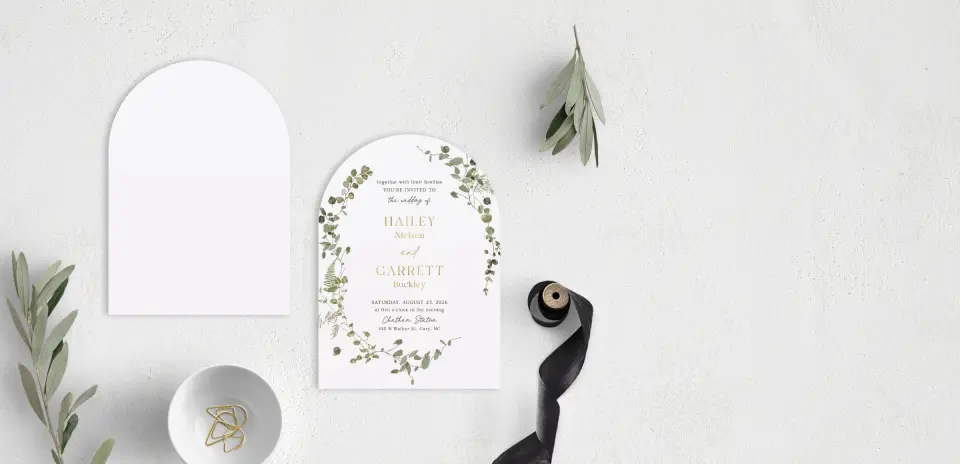 Stacked Wedding Invitations front and back