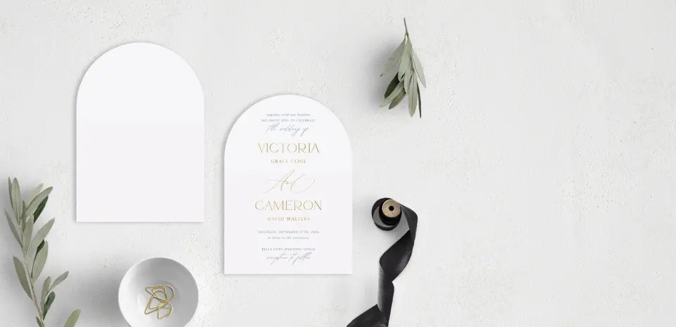 Stacked Wedding Invitations front and back