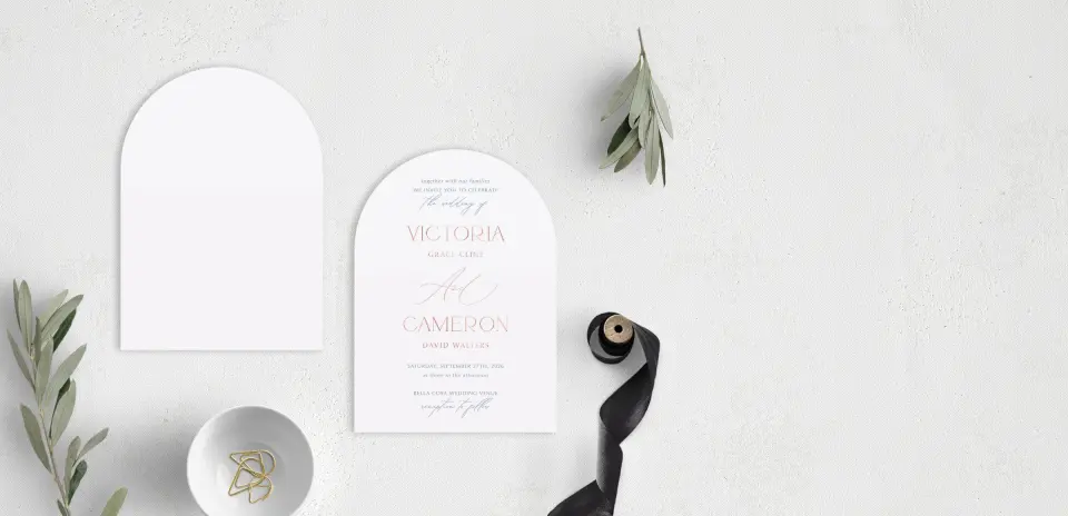 Stacked Wedding Invitations front and back