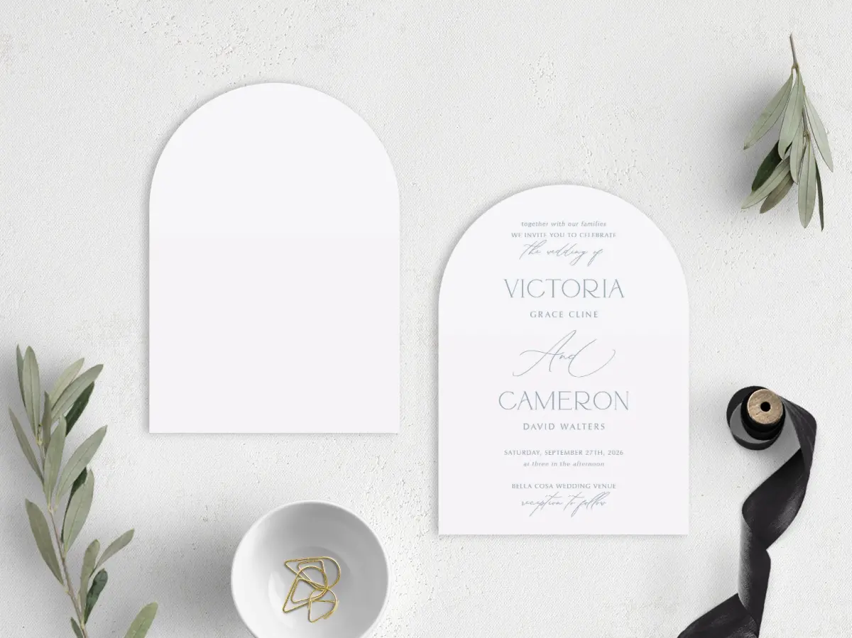 Stacked Wedding Invitations front and back