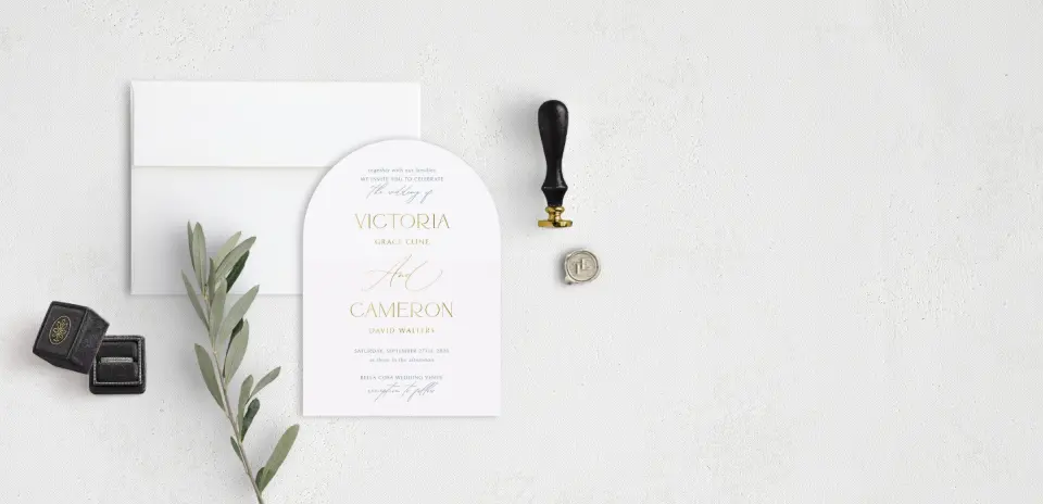 Stacked Wedding Invitations front view