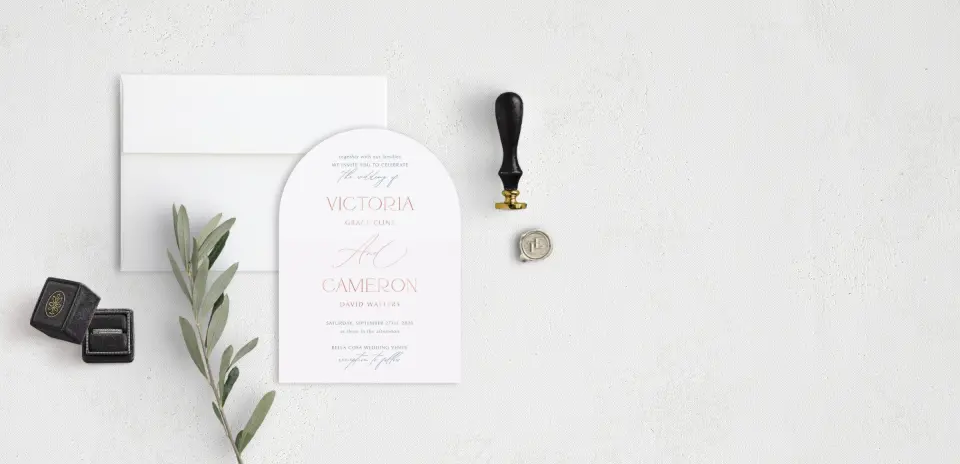 Stacked Wedding Invitations front view