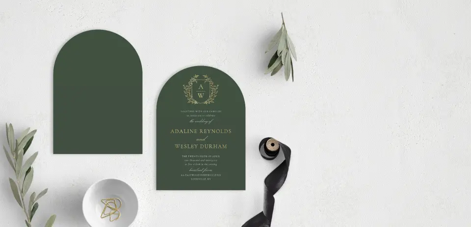 Stacked Wedding Invitations front and back