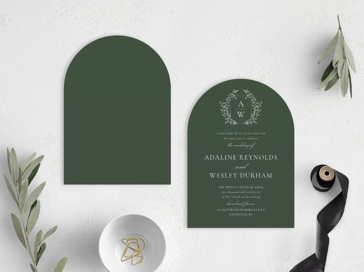 Stacked Wedding Invitations front and back