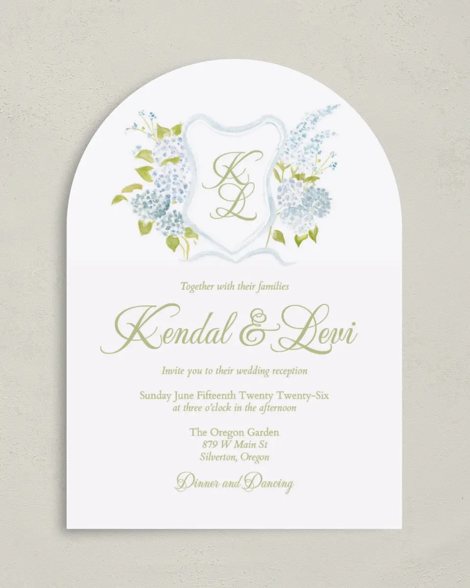 This is a 5" x 7" Reception-Only - CP called Southern Belle printed in full color on Luxe Satin paper