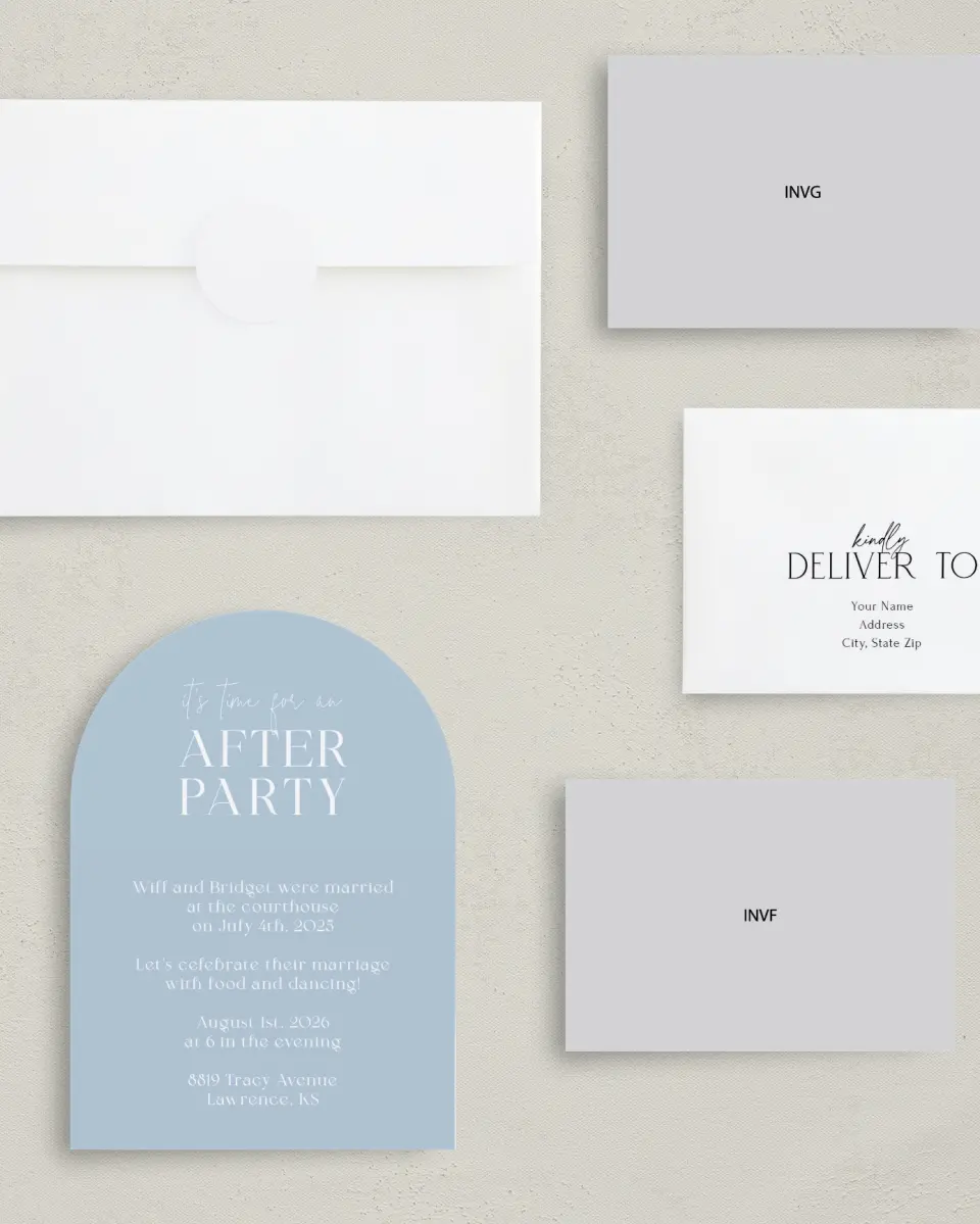 This is a 5" x 7" Reception-Only - CP called It's Time printed in full color on Luxe Satin paper