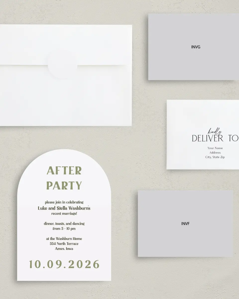 This is a 5" x 7" Reception-Only - CP called Big Day printed in full color on Luxe Satin paper