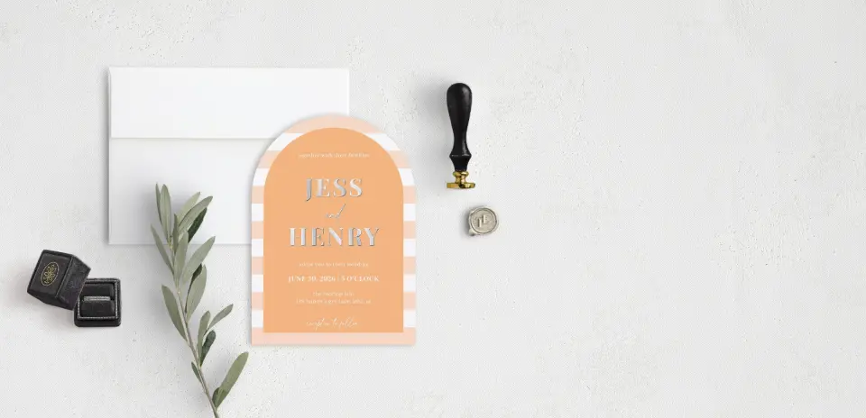 Stacked Wedding Invitations front view