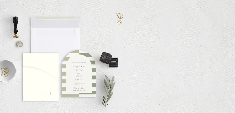 Stacked Wedding Invitations with pocket and coordinating items