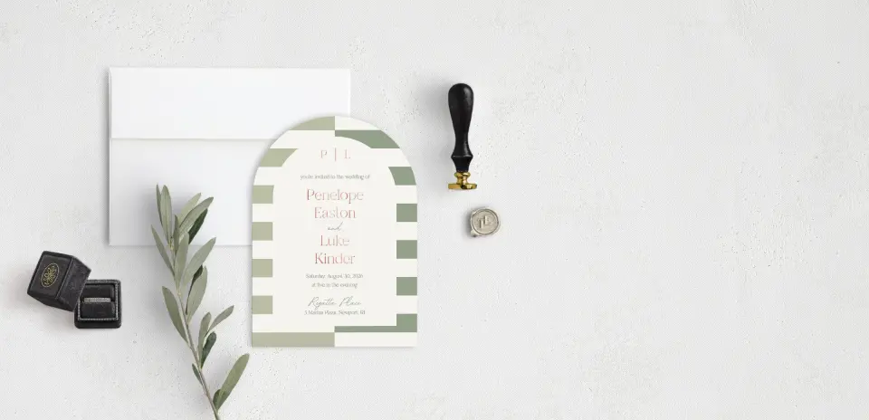 Stacked Wedding Invitations front view