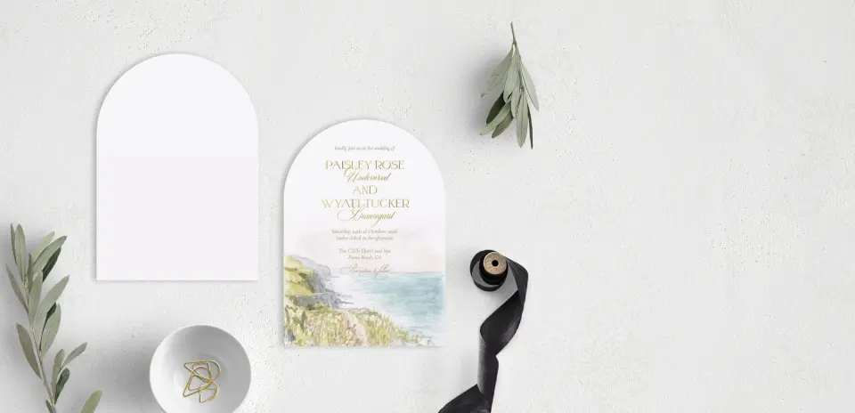 Stacked Wedding Invitations front and back