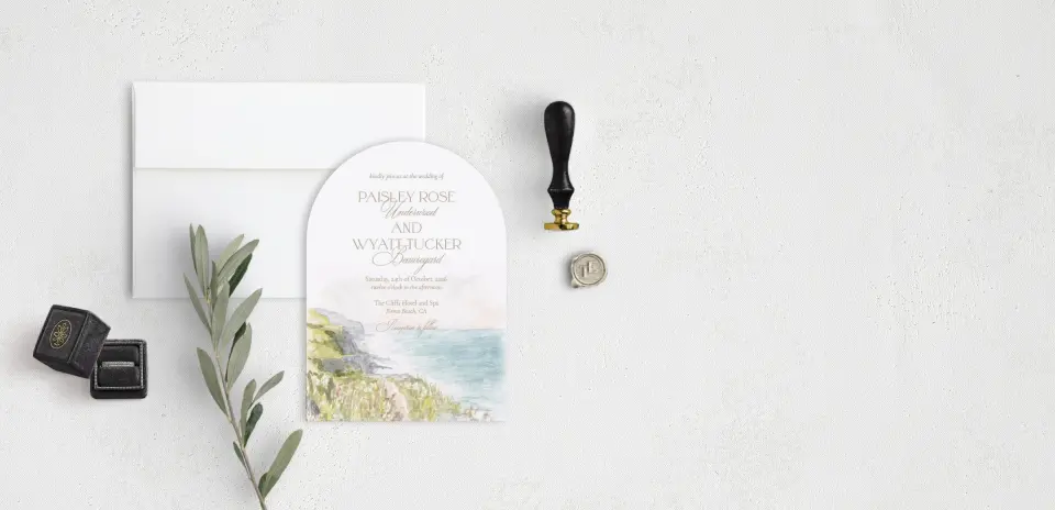Stacked Wedding Invitations front view