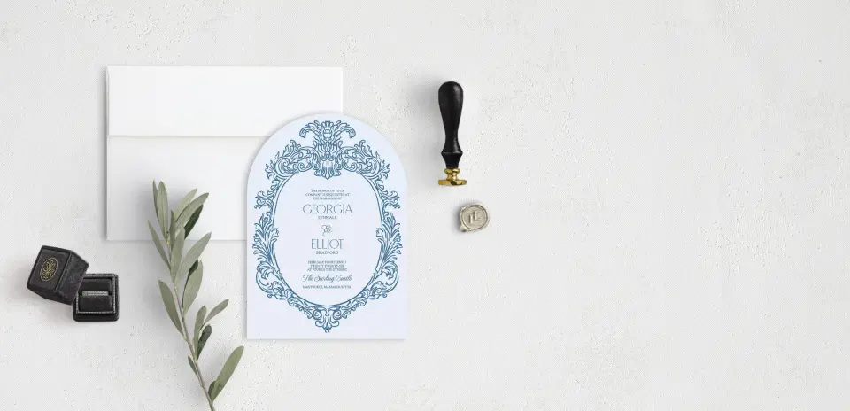 Stacked Wedding Invitations front view