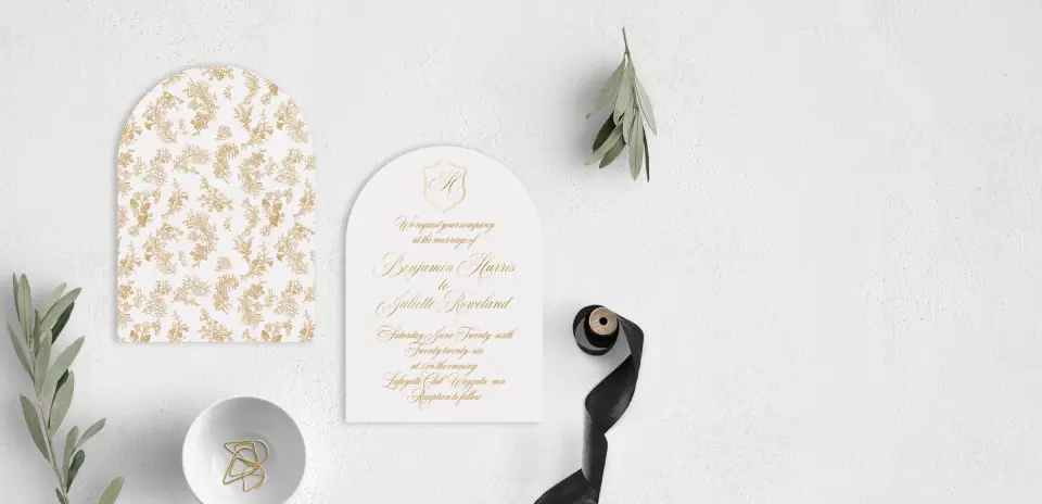 Stacked Wedding Invitations front and back