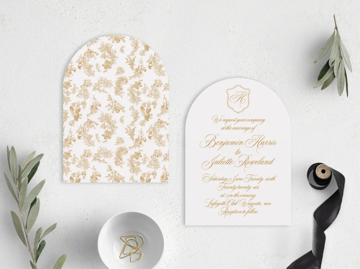 Stacked Wedding Invitations front and back