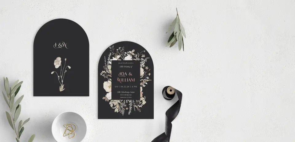 Stacked Wedding Invitations front and back