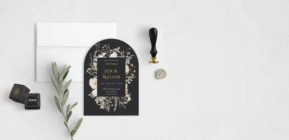 Stacked Wedding Invitations front view