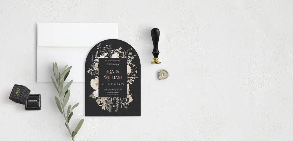 Stacked Wedding Invitations front view