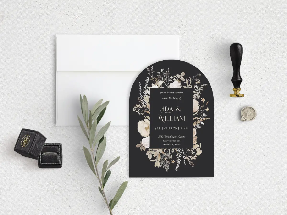 Stacked Wedding Invitations front view