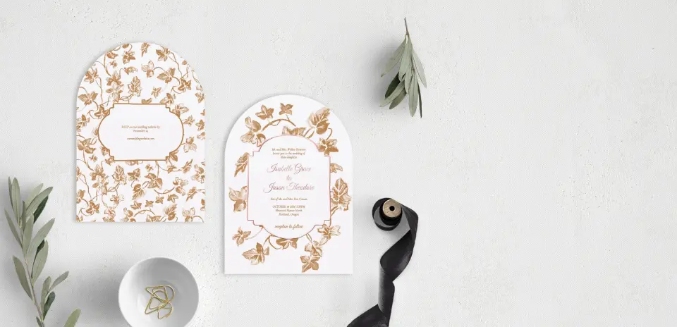 Stacked Wedding Invitations front and back
