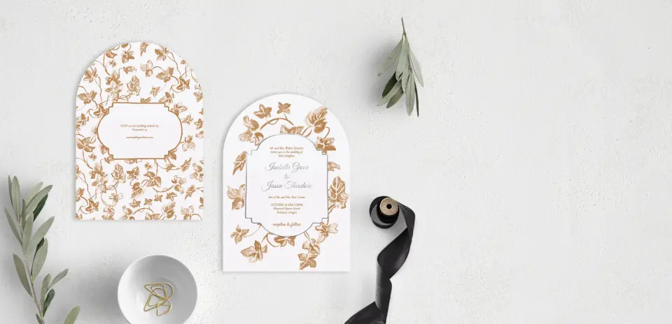 Stacked Wedding Invitations front and back
