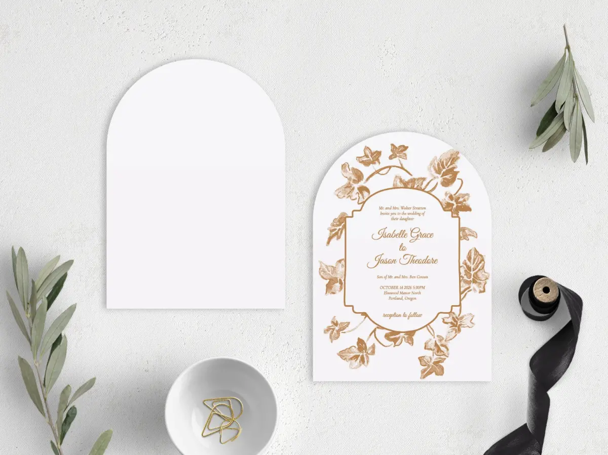 Stacked Wedding Invitations front and back