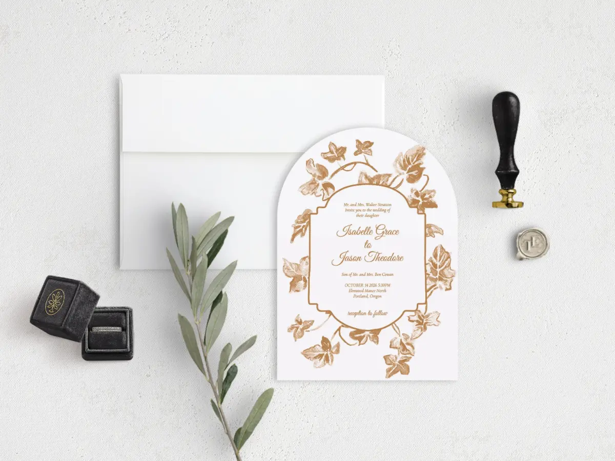 Stacked Wedding Invitations front view