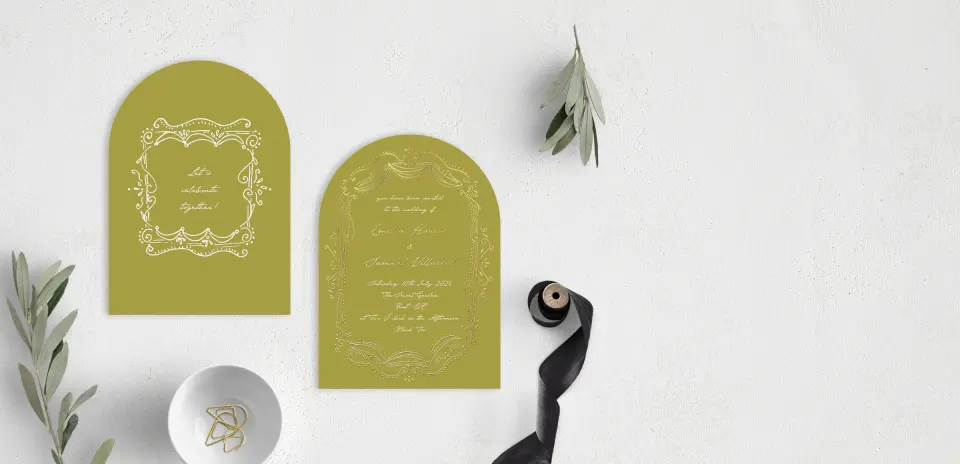 Stacked Wedding Invitations front and back