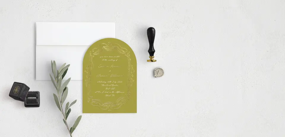 Stacked Wedding Invitations front view