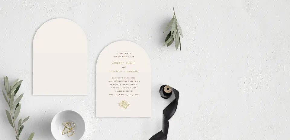 Stacked Wedding Invitations front and back