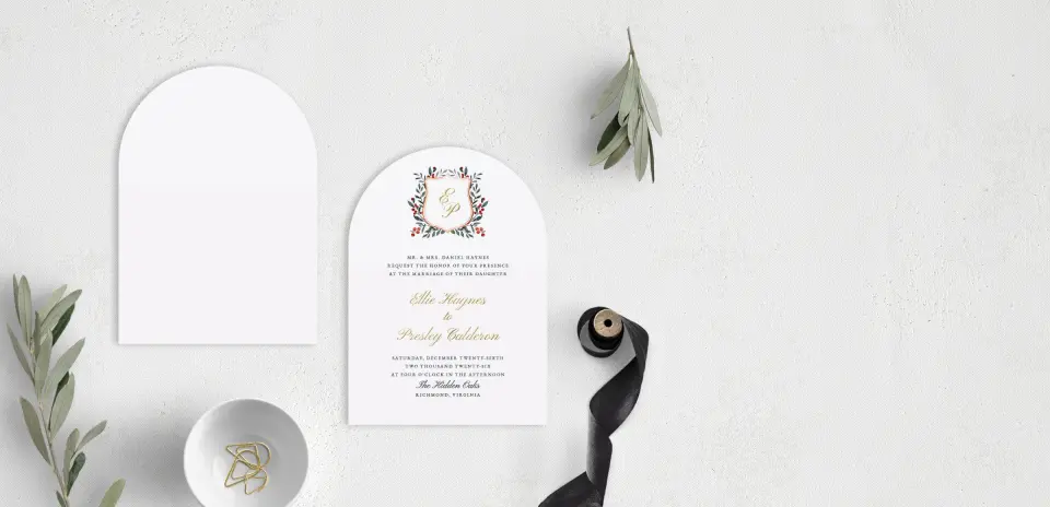 Stacked Wedding Invitations front and back