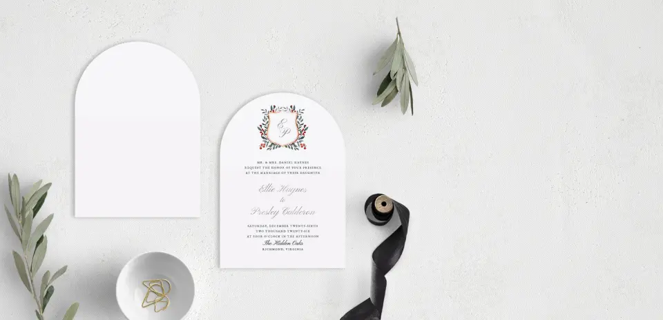 Stacked Wedding Invitations front and back